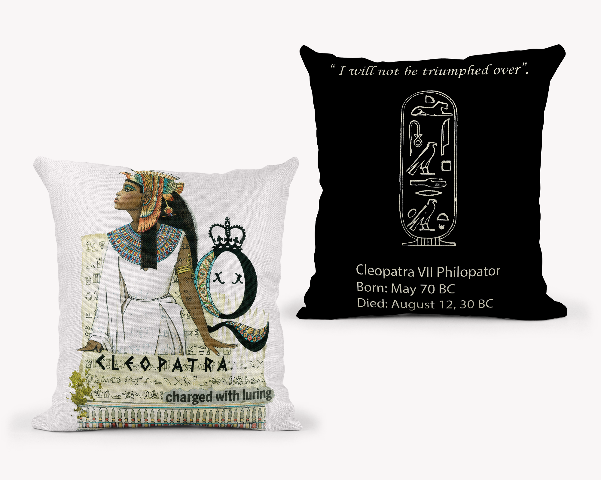 Cleopatra Throw Pillow 18x18 | Royal Decor – Dead Queens
